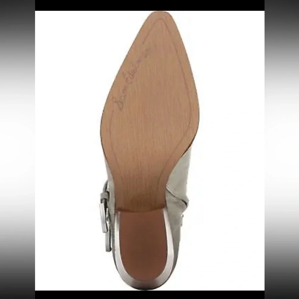 Sam Edelman western booties Windsor‎ sea foam suede oiled front look Sz 10 W